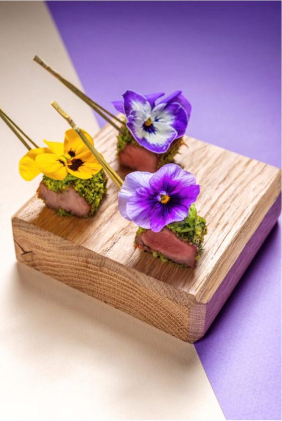 Bouchée Curty's — canard et pensées comestibles